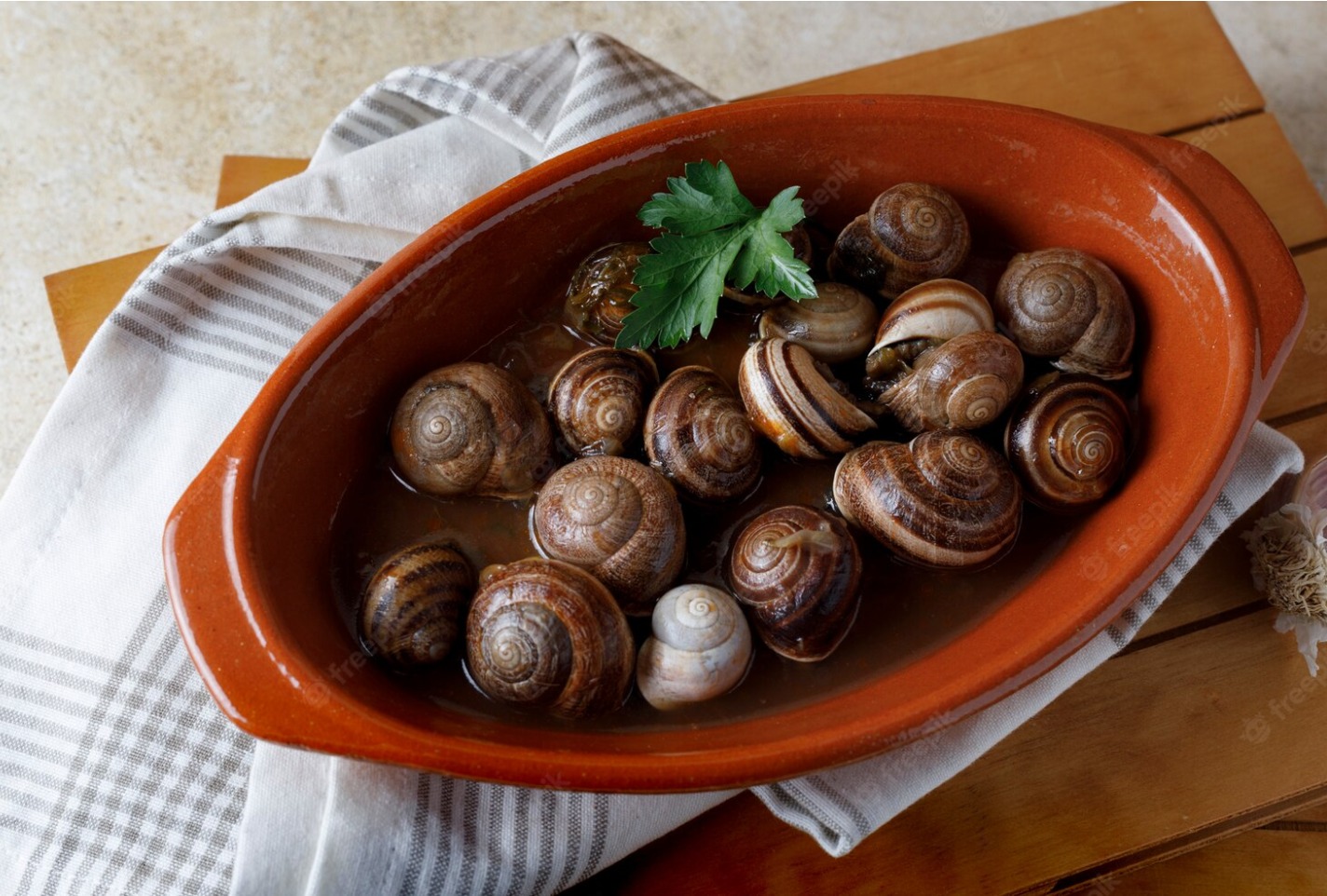 Ensalada de BERENJENA marroquí y caracoles al ajillo